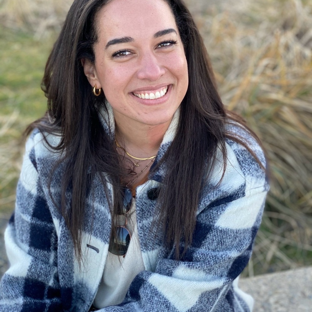 Madewell Plaid Shacket in Navy & White